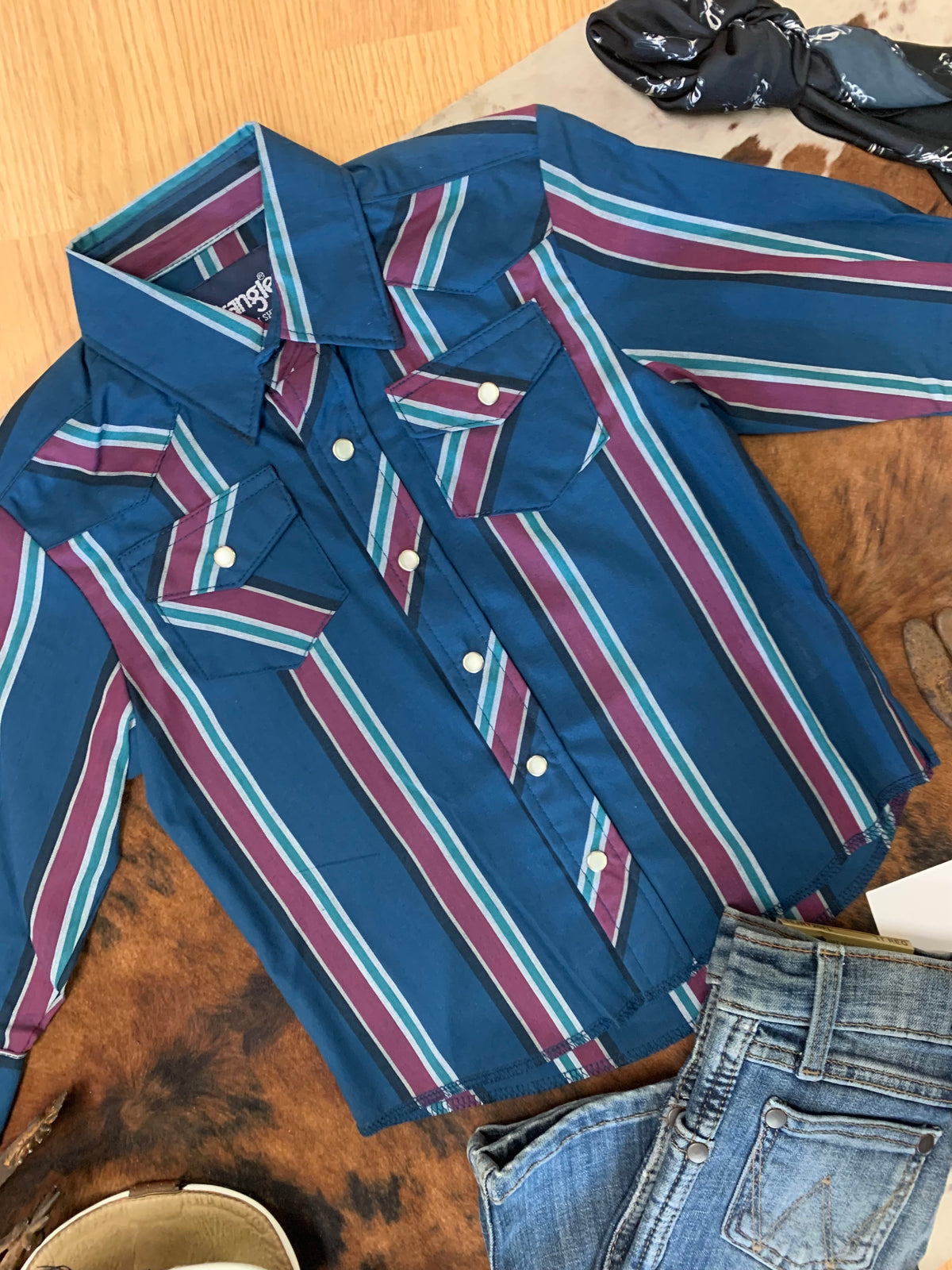 Boys Wrangler Western Pearl Snap XXS (0-2T)