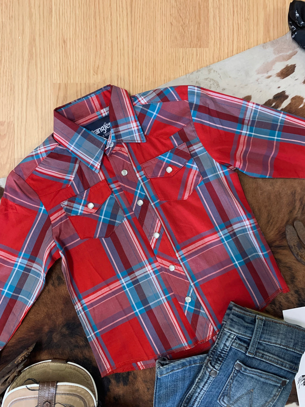 Boys Wrangler Western Pearl Snap XXS (0-2T)
