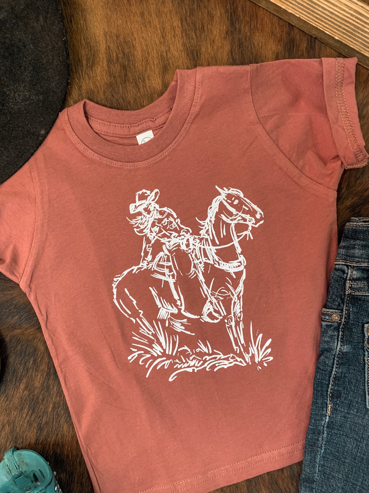 Mauve Cowgirl Toddler/Youth Tee