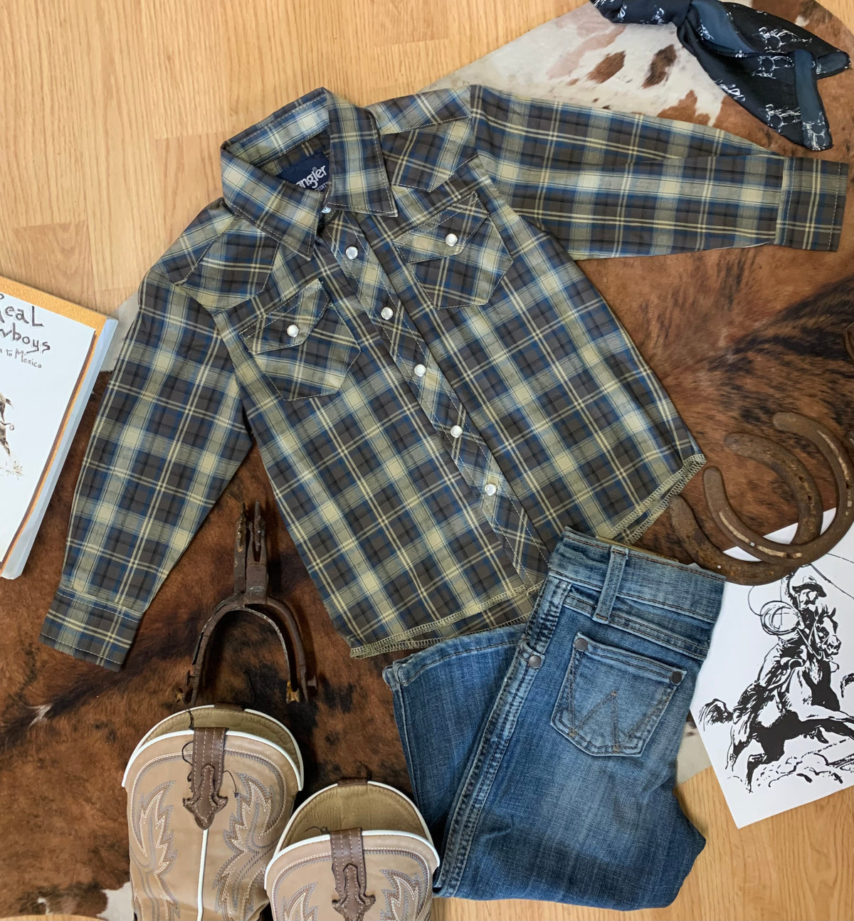 Boys Wrangler Western Pearl Snap XXS (0-2T)