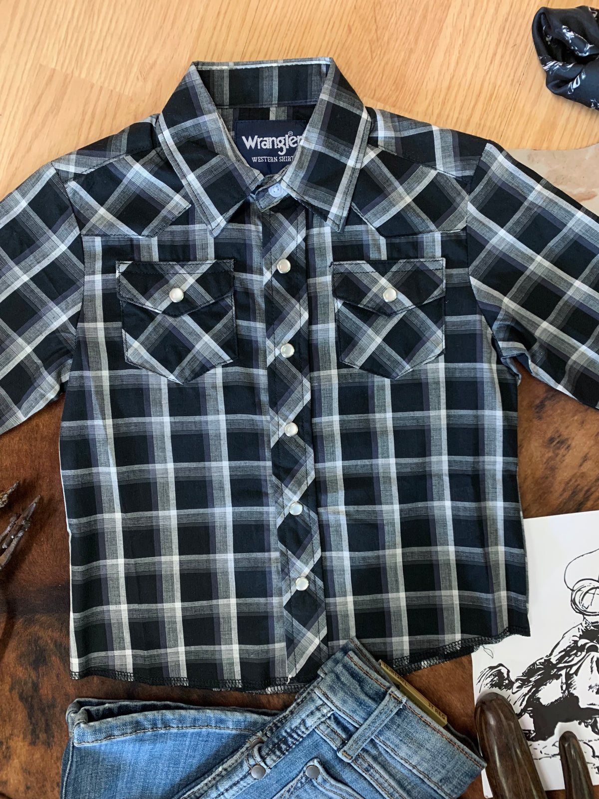 Boys Wrangler Western Pearl Snap XXS (0-2T)