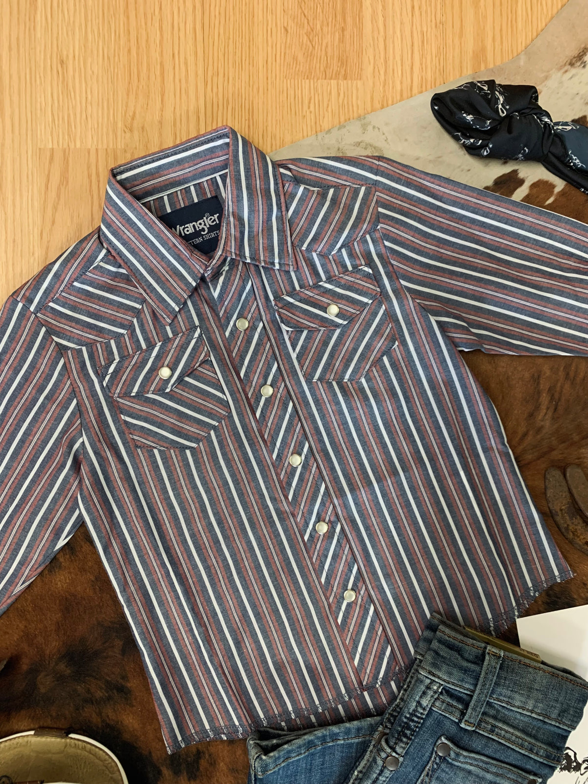 Boys Wrangler Western Pearl Snap XXS (0-2T)
