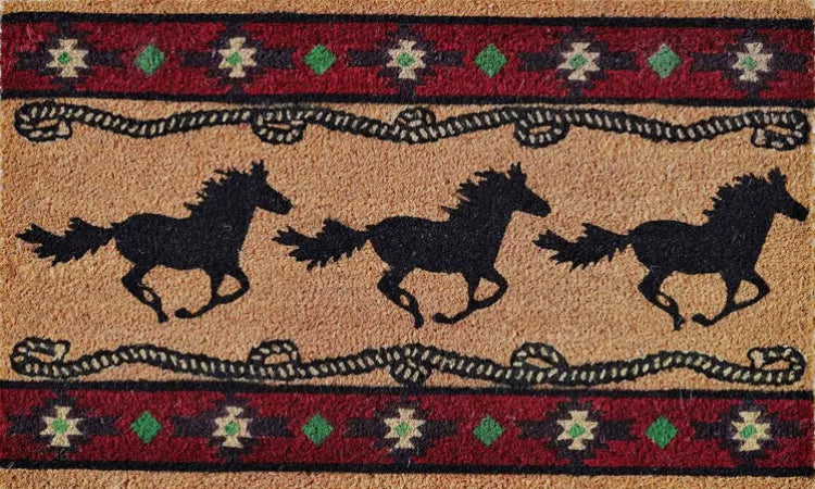 Horse Country Western Outdoor Coir Mat