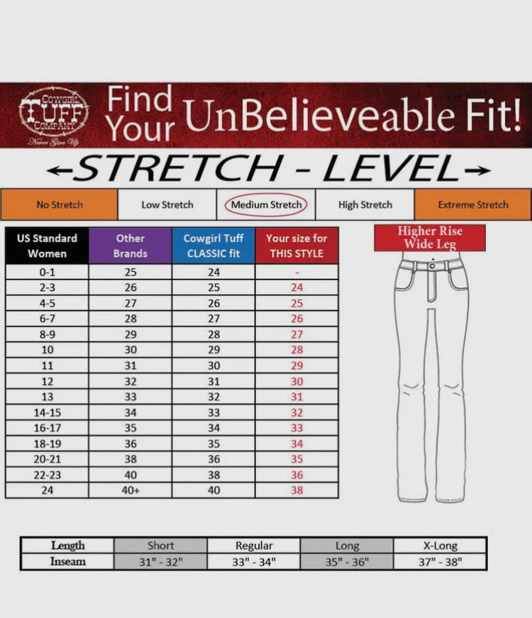 Cowgirl Tuff Bronco Wide Leg Jeans