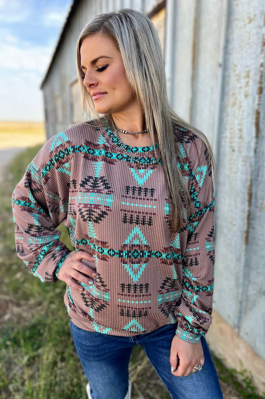 Wyoming Sunset Ribbed Top