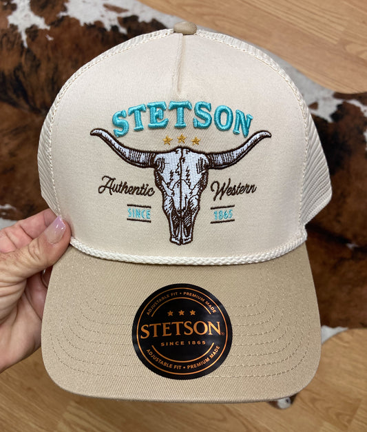 Stetson Embroidered Trucker Hat -Tan