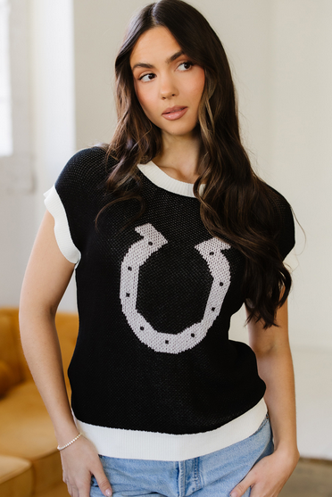 Lucky You Horseshoe Sweater Top
